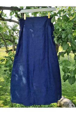 Kjol -Anna- 100% lin -marinblå-