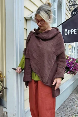 S J A L  stor 100% lin -mörk choklad-