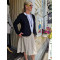 Kofta Karin  70 lin/ 30 ecobomull -svart/naturkant-