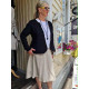 Kofta Karin  70 lin/ 30 ecobomull -svart/naturkant-