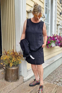 Kjol Thelma -Kort-100% lin -välj färg-