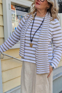 Jumper Tess LÅNG ÄRM 70 lin/30 ecobomull -randig-