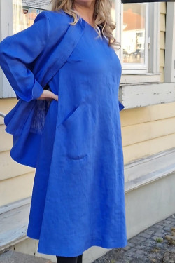 Klänning Debbie 100% lin -lavendelblå-