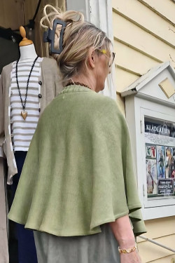 Cape ONE SIZE  70 lin/30 ecobomull -salviagrön-