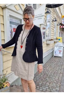 Kofta med fickor -Kim- 70 lin/30 ecobomull