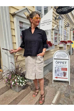 Kjol -Bella- 100% lin 