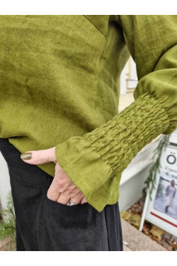 Blus Molly hellång ärm 100% lin 
