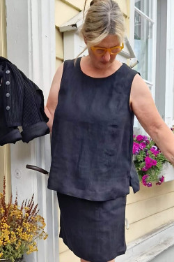 T O P ärmlös  100% lin -välj färg-