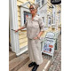 Blus Millie med halvlång smockad ärm 100% lin Blus Millie med halvlång smockad ärm 100% lin