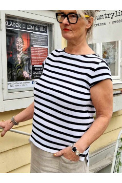 Jumper Tess KORT ÄRM 70 lin/30 ecobomull -randig-