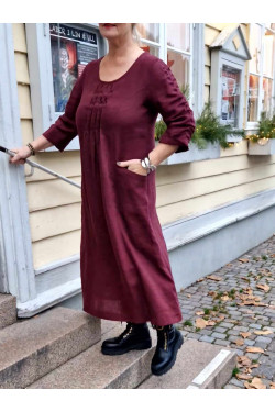 Klänning Meya Lång 100% lin -välj färg-