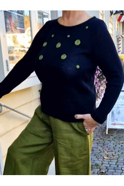 Svart/skogsgrön prick