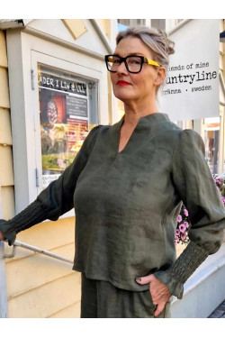 Blus Molly hellång ärm 100% lin 