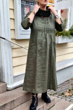 Klänning Meya Lång 100% lin -välj färg-