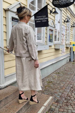 Klänning Nike 100% lin natur med vita prickar Klänning Nike 100% lin natur med vita prickar