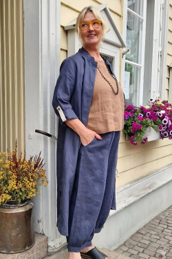 Skjortklänning  Peggie 100% lin - grafitgrått-