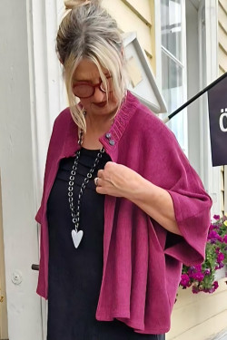 CAPE med ärm, stickad ONE SIZE  70 lin/30 ecobomull -välj färg-