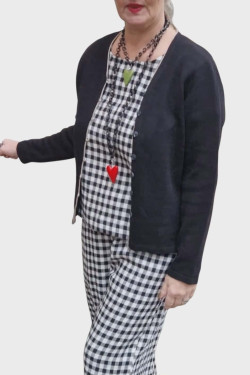 Kofta Kelly 1-färgad, 70 lin/30 ecobomull