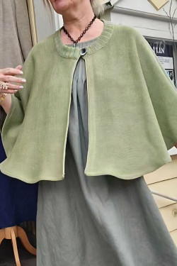 Cape ONE SIZE  70 lin/30 ecobomull -salviagrön-