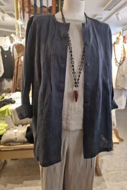 Blus S T R Å  100% lin -grafitgrått (charcoal)-