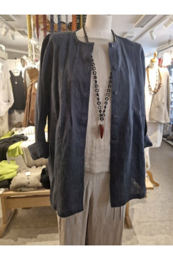 Blus S T R Å  100% lin -grafitgrått (charcoal)-