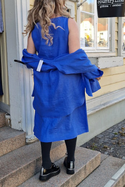 Klänning Debbie 100% lin -lavendelblå-