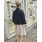 Kjol -Vanja- 100% lin -natur med vita prickar-