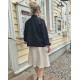 Linnejacka utan knappar 100% lin  svart/natur