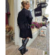 Linnejacka utan knappar 100% lin  svart/natur