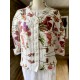 Blusjacka 100% lin LUKTÄRT -originalfärg-   STYLE: på bilden med hängselklänning LC 19-10 i samma mönster