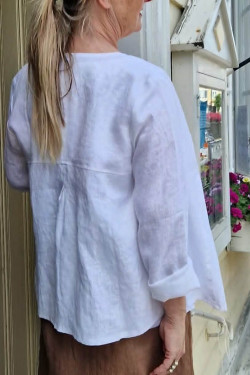 Blus S T R Å  100% lin -vit-
