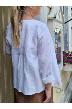 Blus S T R Å  100% lin -vit-