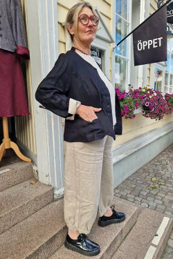 L I N N E J A C K A  Louise 100% lin -svart-