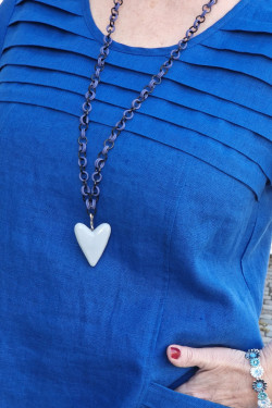 Klänning Ellie 100% lin -kornblå-