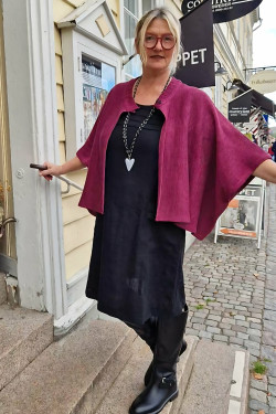 CAPE med ärm, stickad ONE SIZE  70 lin/30 ecobomull -välj färg-