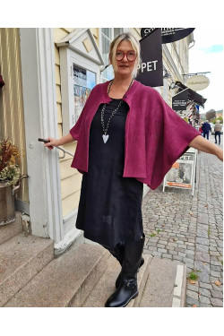 CAPE med ärm, stickad ONE SIZE  70 lin/30 ecobomull -välj färg-