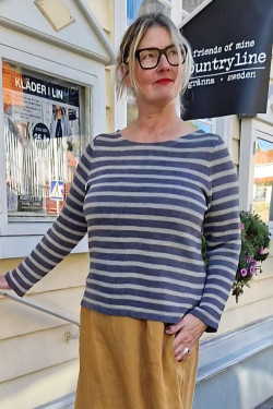 Jumper Tess LÅNG ÄRM 70 lin/30 ecobomull -randig-