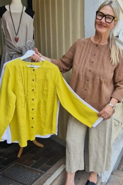 Blus S T R Å  100% lin -limegul-