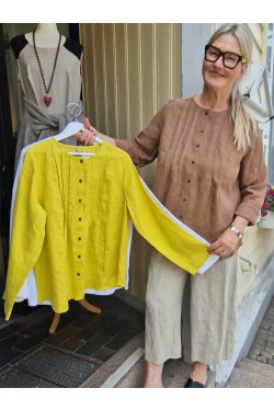 Blus S T R Å  100% lin -limegul-