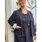 Linnejacka utan knappar 100% lin  svart/natur