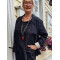 Linnejacka utan knappar 100% lin  svart/natur
