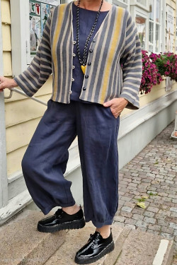 Byxa E M M Y 100% lin -grafitgrått-