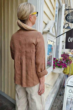Blus S T R Å  100% lin -toffee (kanel)-