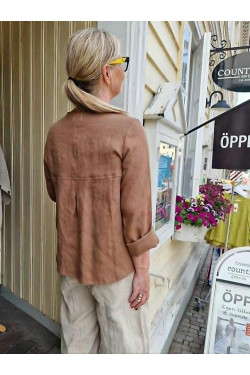 Blus S T R Å  100% lin -toffee (kanel)-
