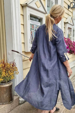 Skjortklänning  Peggie 100% lin - grafitgrått-